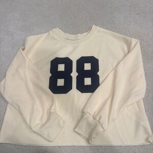 Cream Sweatshirt with Black 88 Print